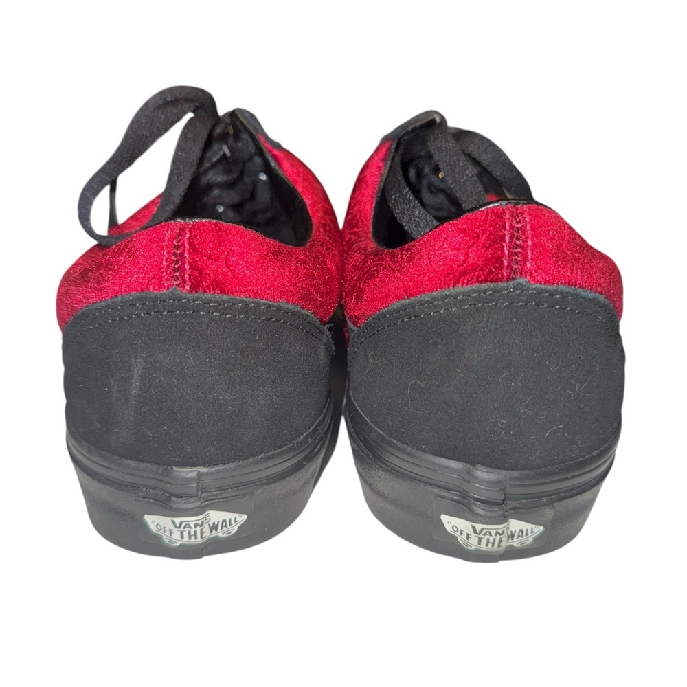 Vans Black and Red Velvet Women's Athletic Shoes - Picture 4 of 8